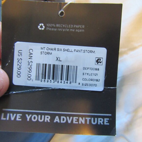 Mens Eddie Bauer Mt Chair Ski / Snow Pants Sz XL New Black / Gray - Picture 5 of 9